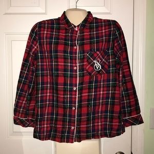 Victoria’s Secret M Button Down Plaid Flannel Top